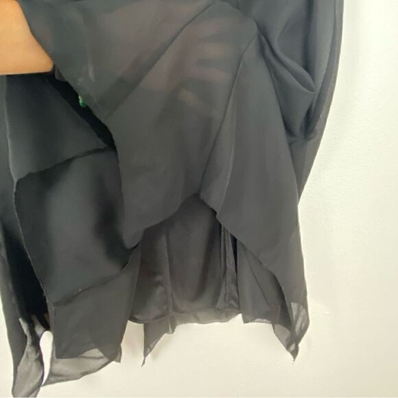 Vintage Black Whimsigoth Fairy Witchy Midi Skirt Sheer Lined 90’s Size 10 - Picture 10 of 13
